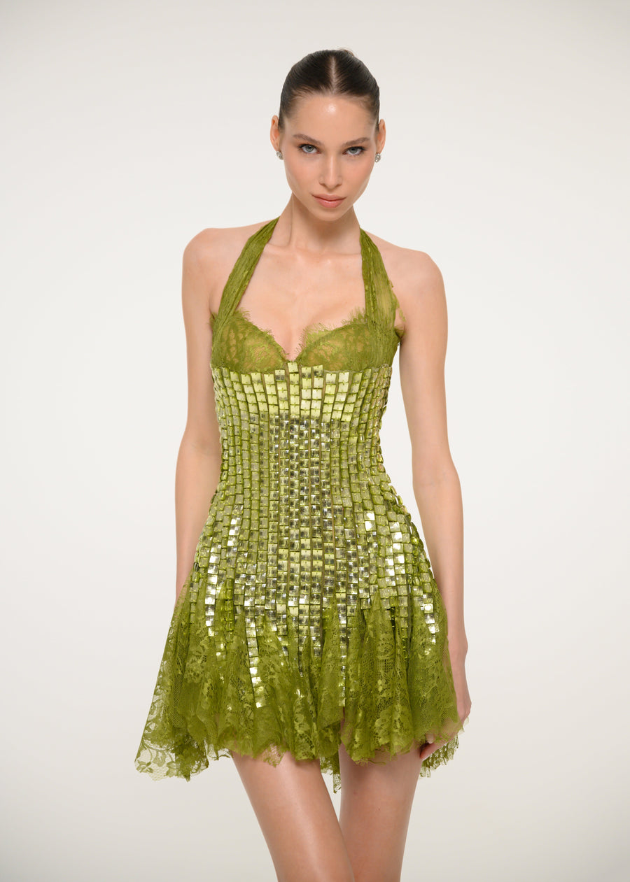 Green Sequin Mini Dress