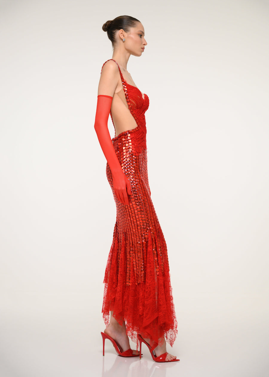 Red Sequin Dress