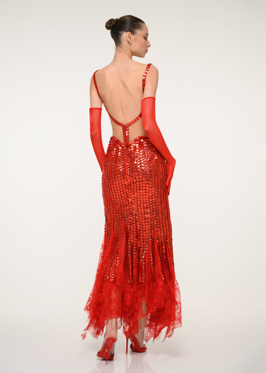 Red Sequin Dress
