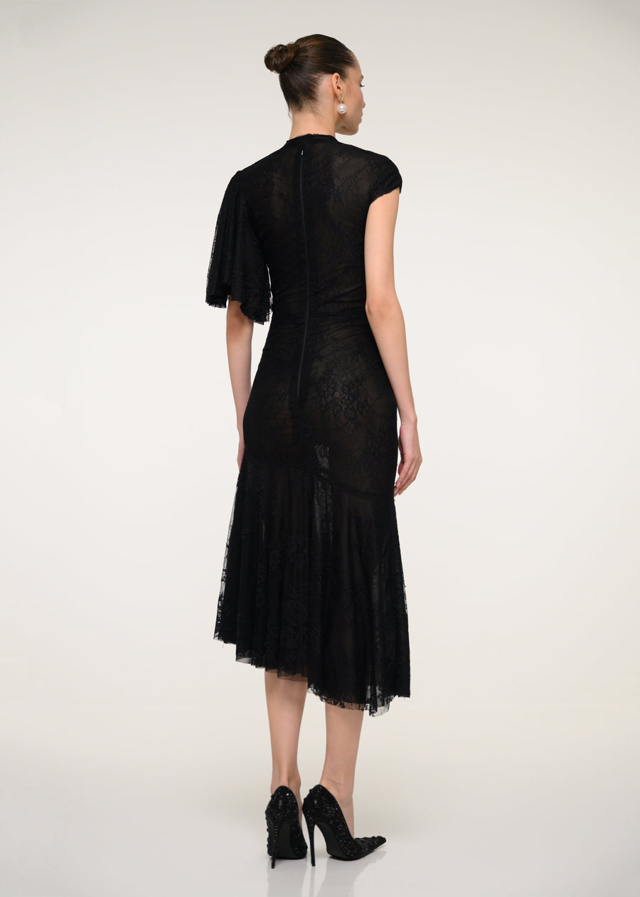 Black Lace Midi Dress