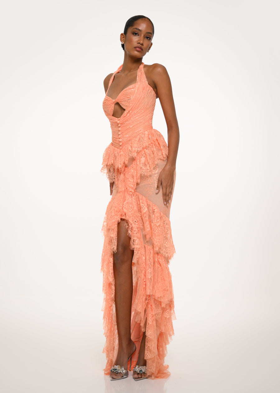 Peach Lace Dress