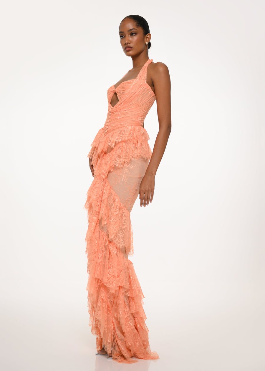 Peach Lace Dress