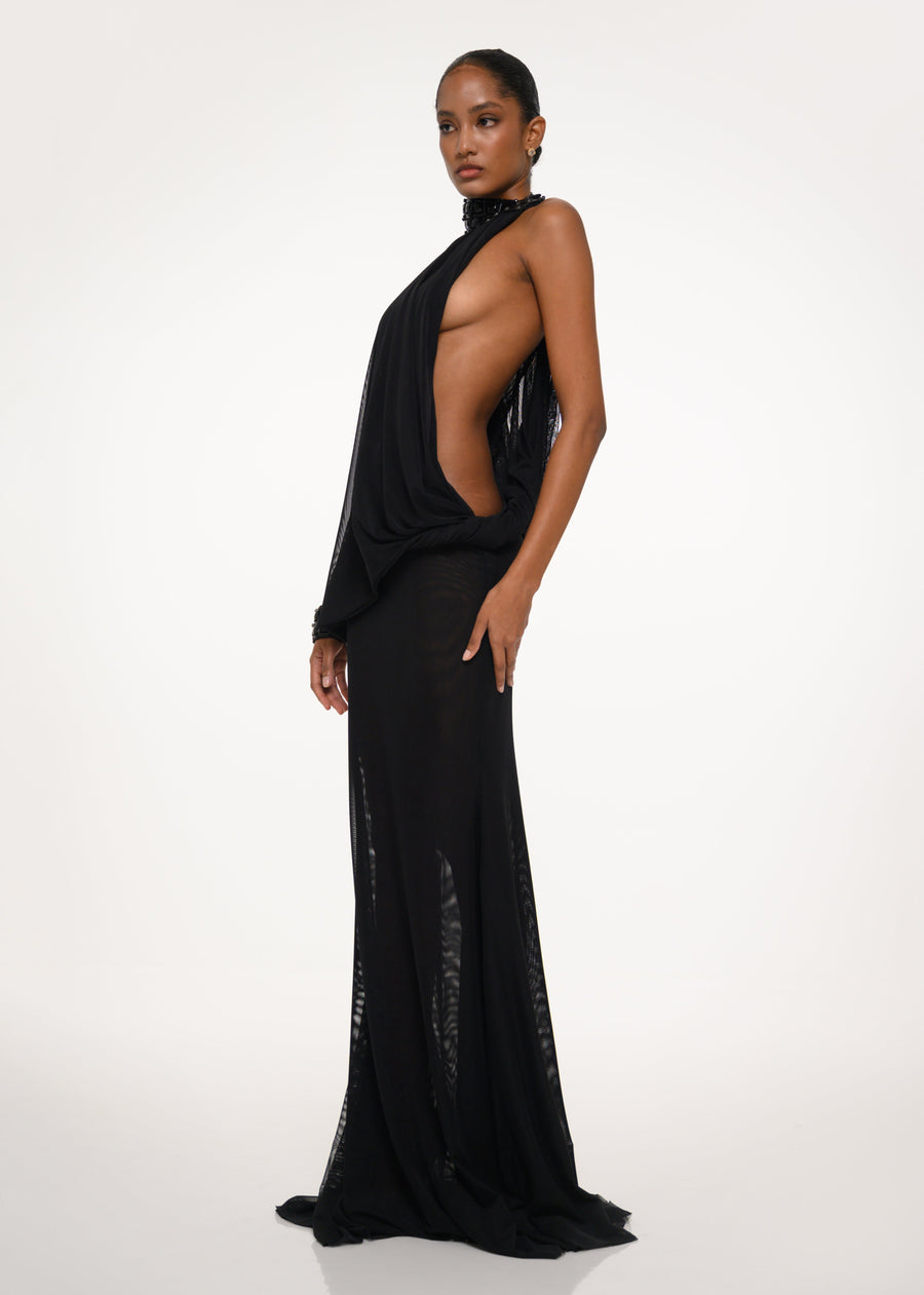 Black High-Neck Dress
