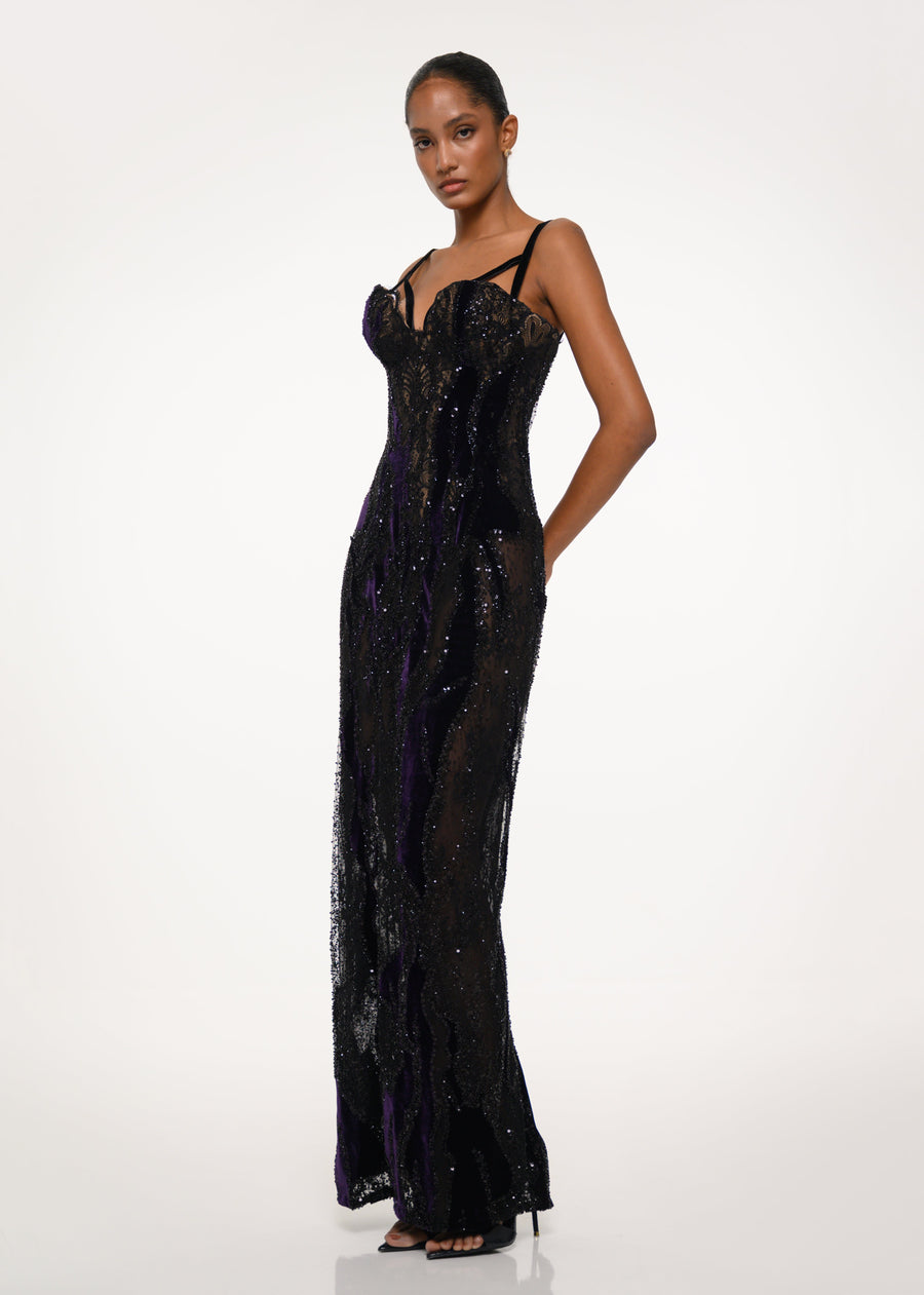 Midnight Sequin Corset Dress