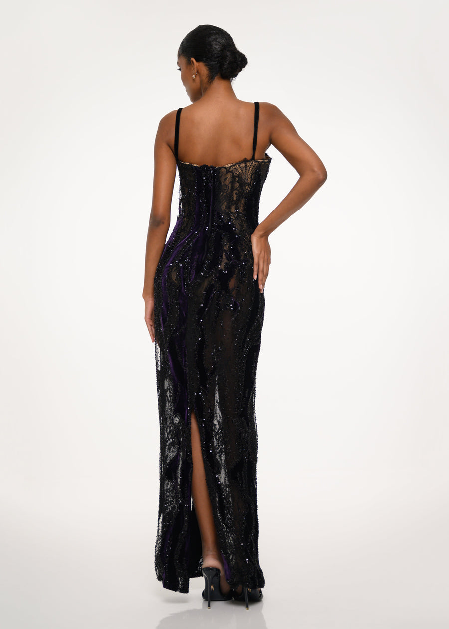 Midnight Sequin Corset Dress
