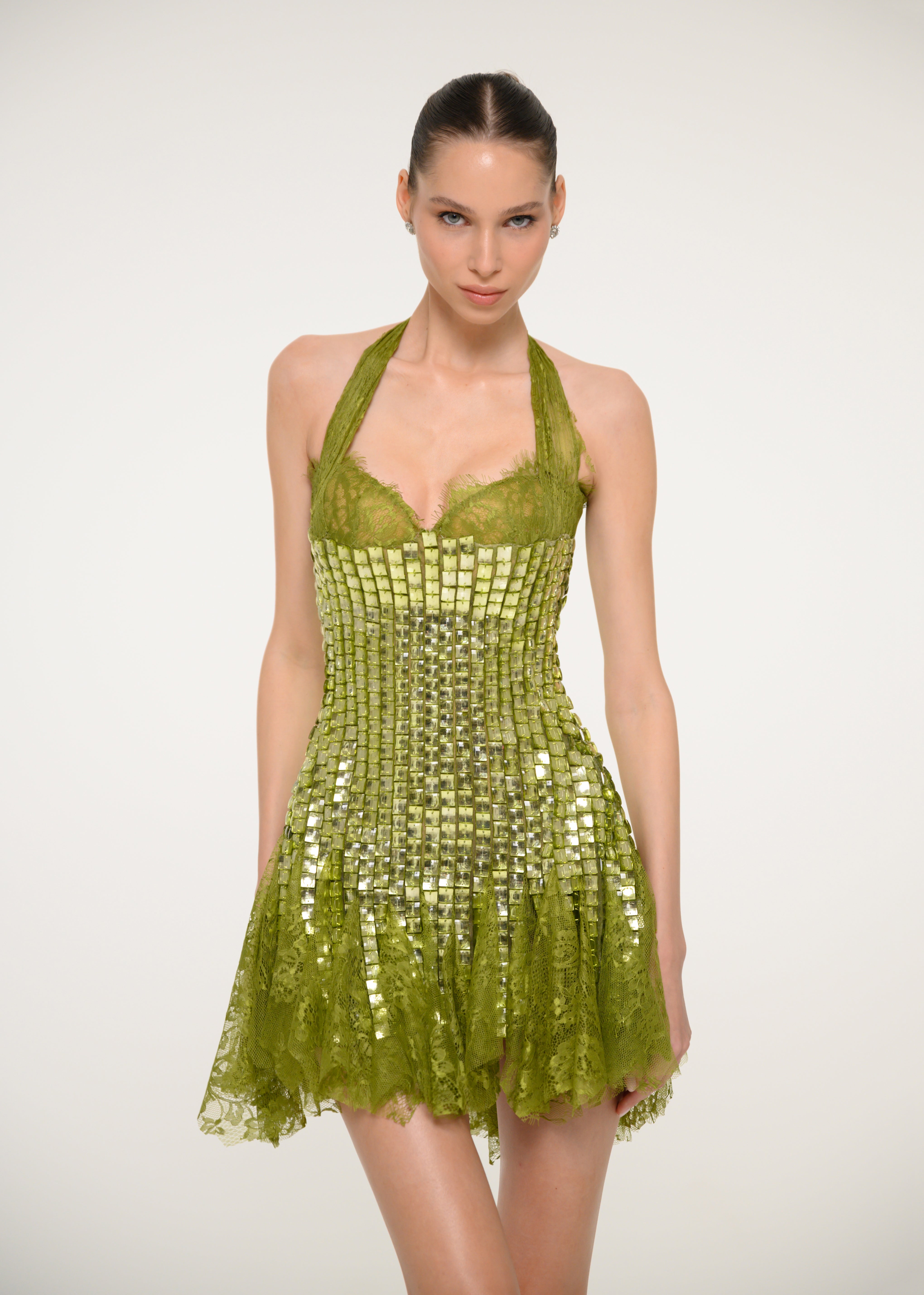 Green Sequin Mini Dress