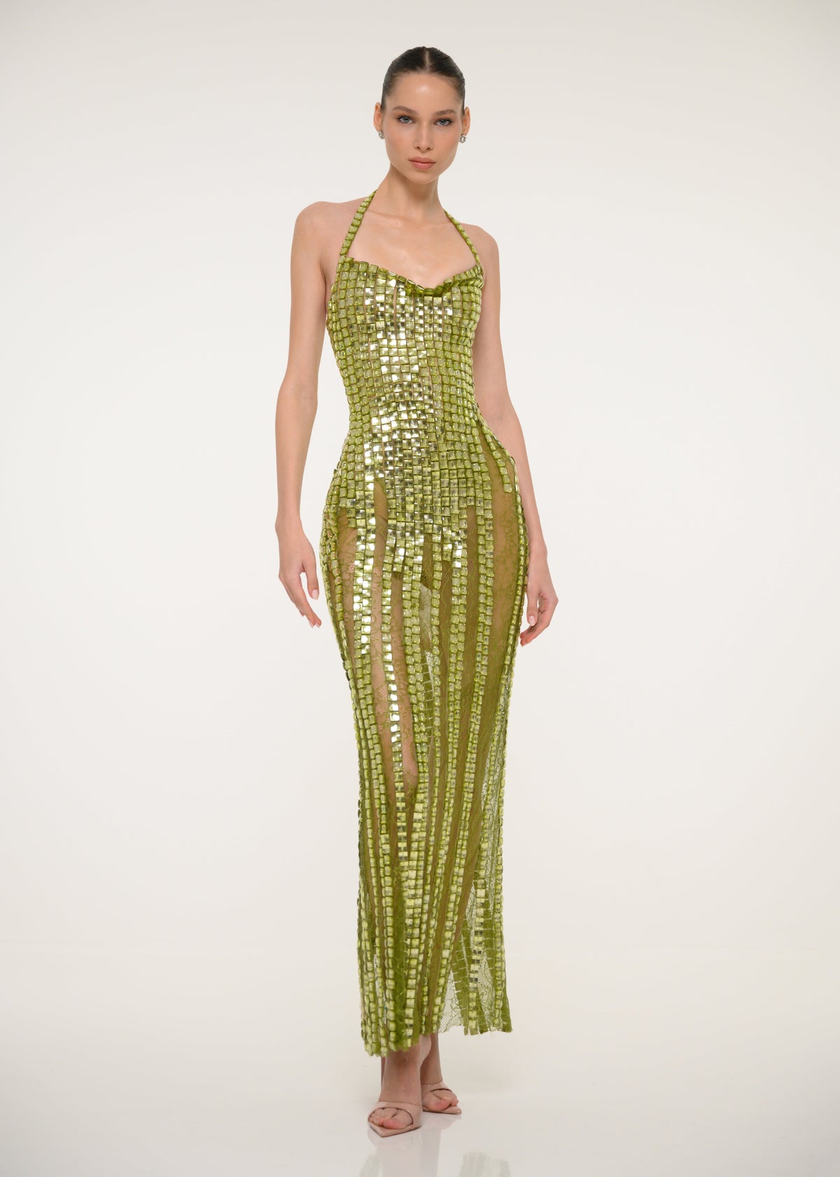 Green Sequin Sweetheart Dress