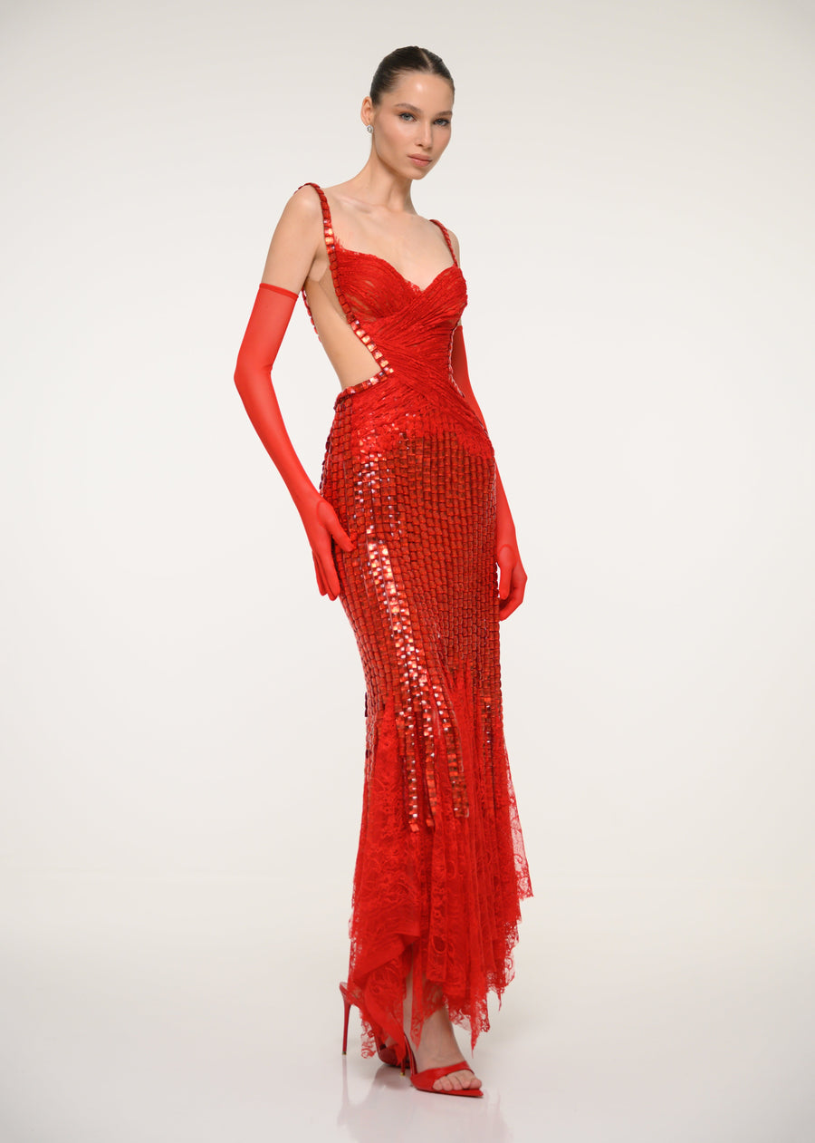 Red Sequin Dress
