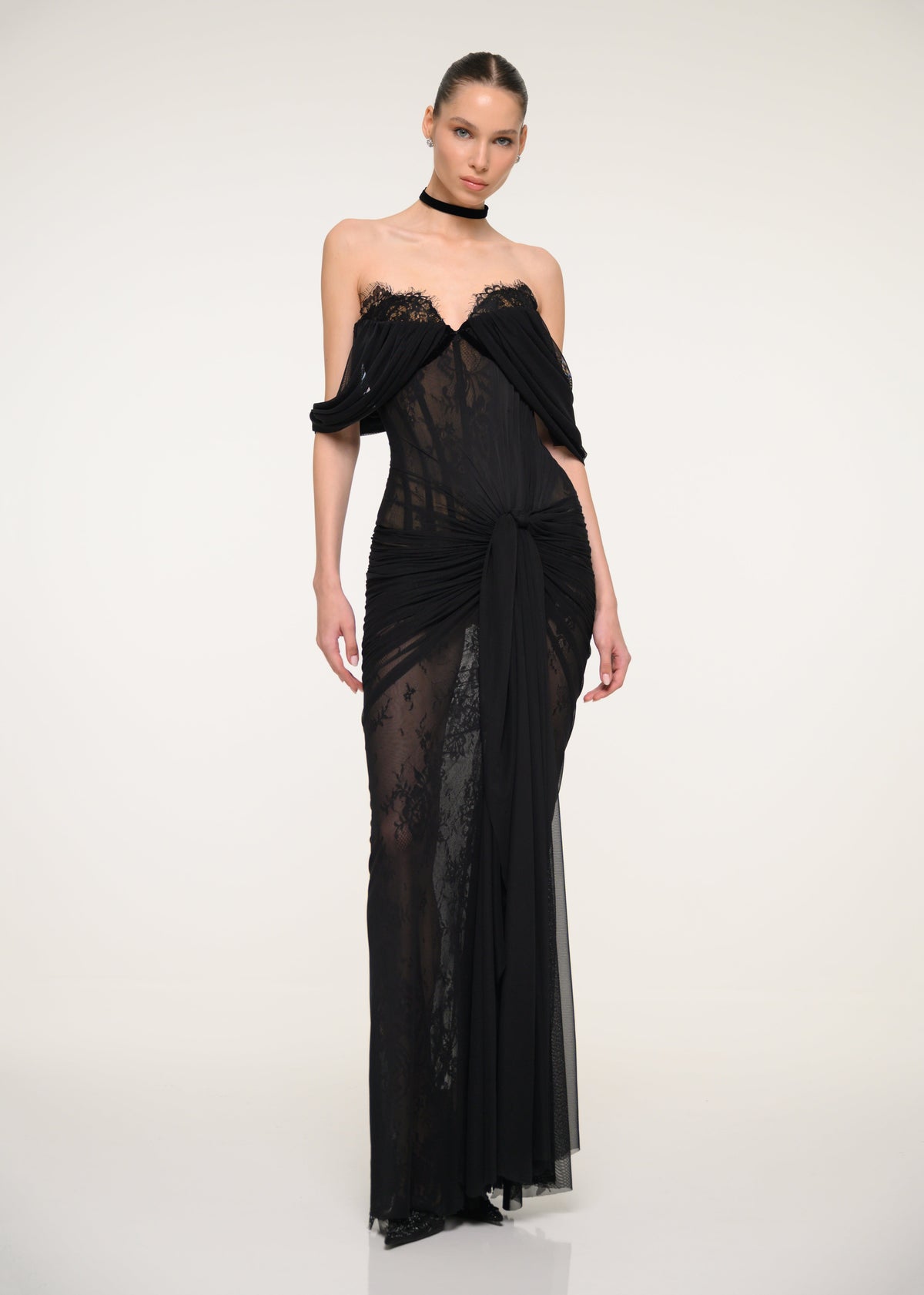 Black Dress with Corset Detail
