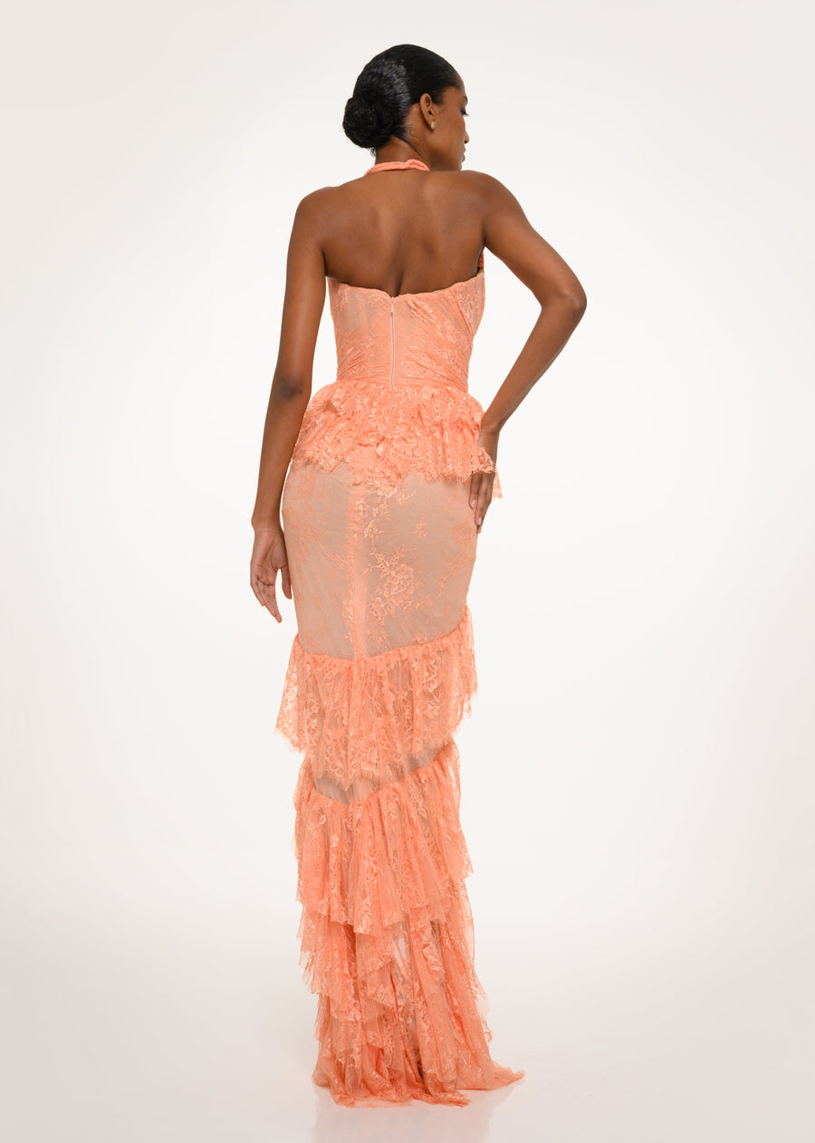 Peach Lace Dress