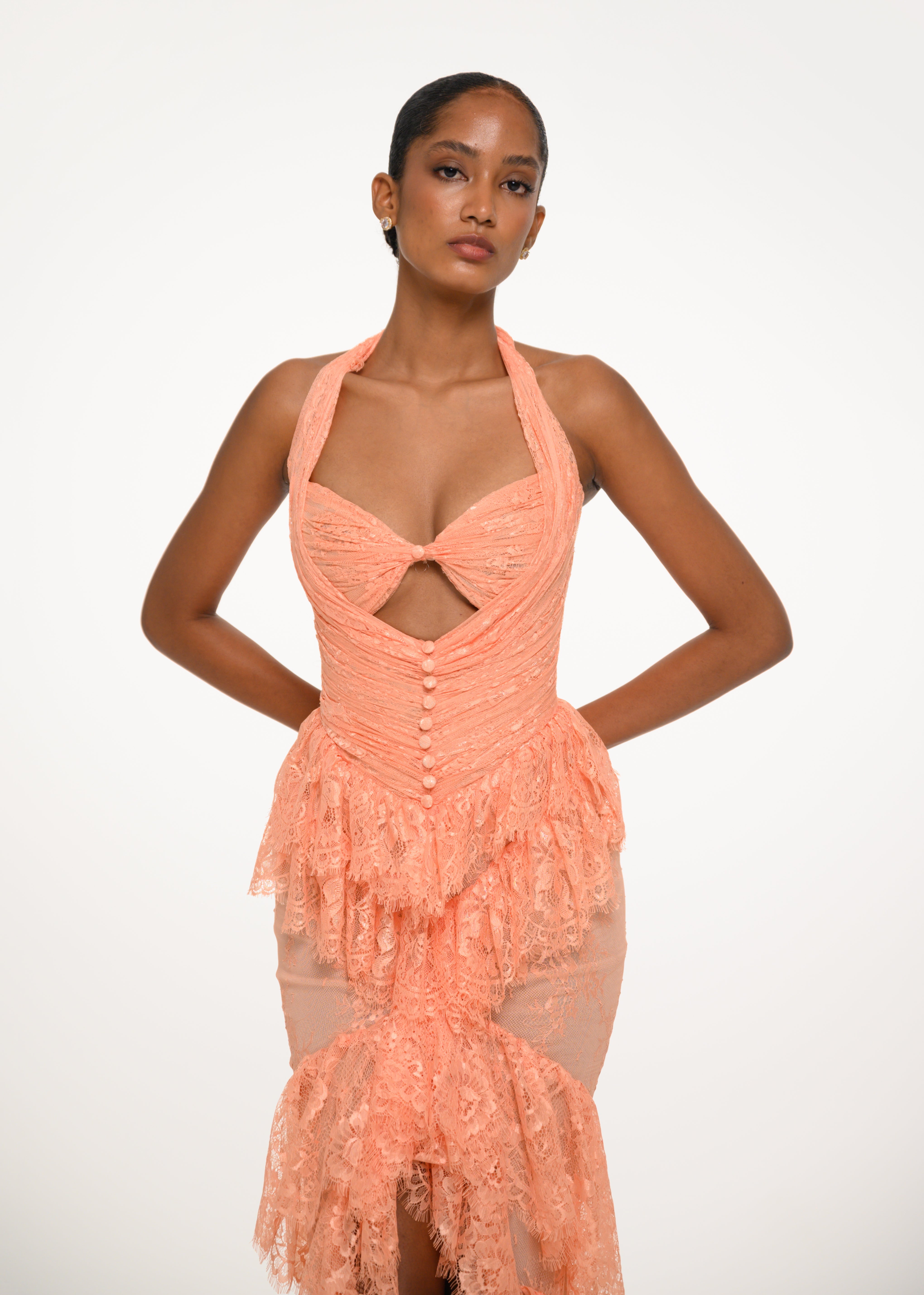 Peach Lace Dress