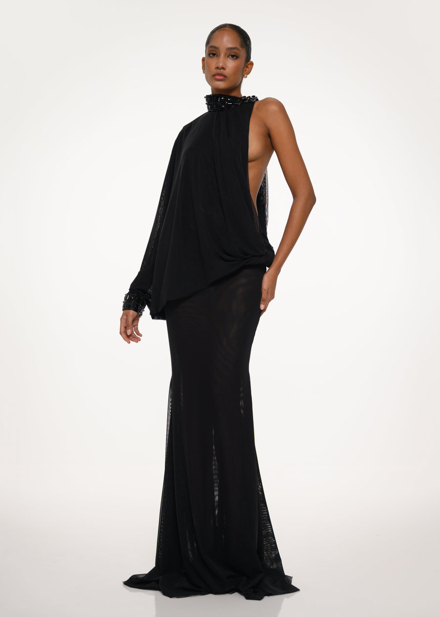 Black High-Neck Dress